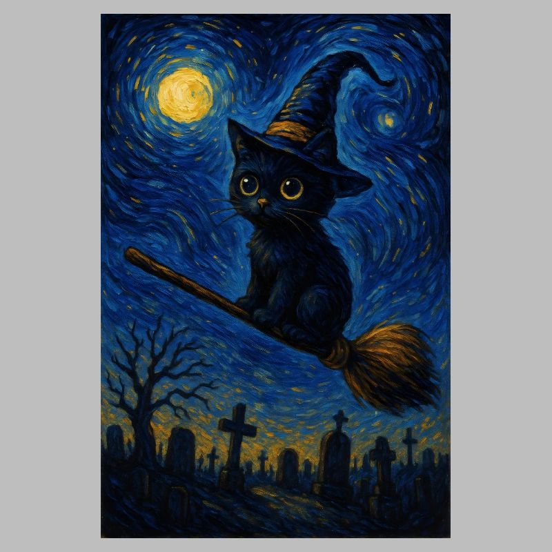 Halloween Chat mignon Nuit étoilée