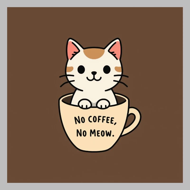 Katzenkaffee Spruch Design