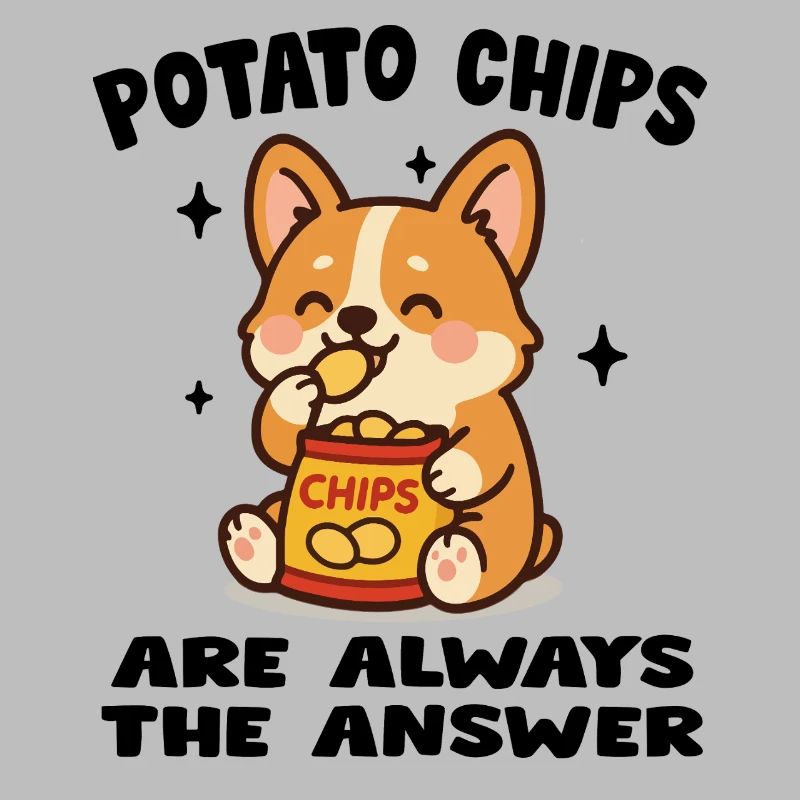 Chiot Cute Mangeur de Chips