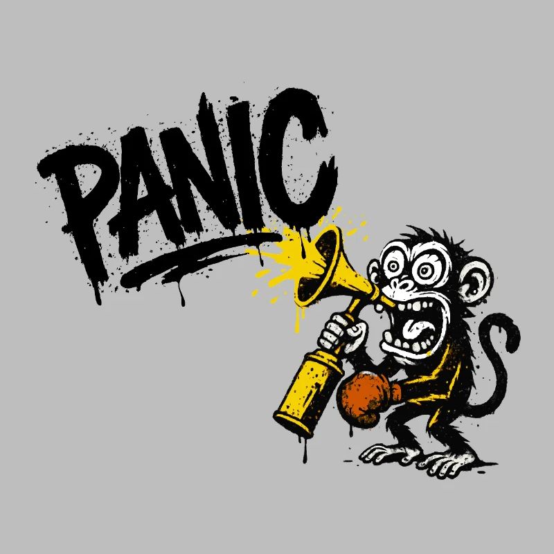 Expressive monkey with megaphone