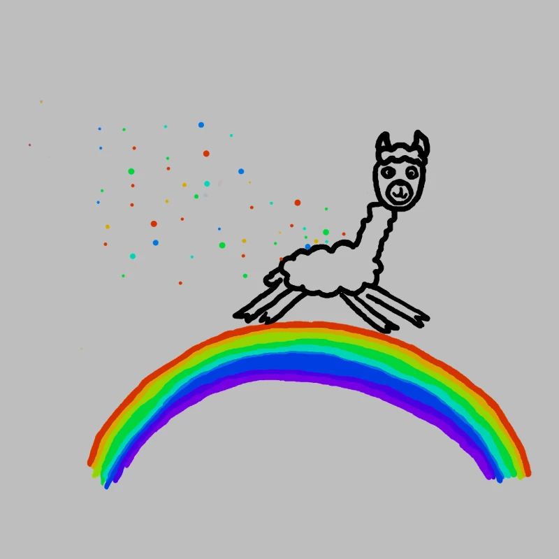 Rainbow Alpaca Confetti Pattern