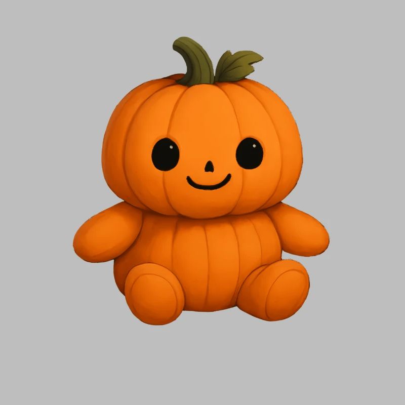 Mignon citrouille ours en peluche visage amical