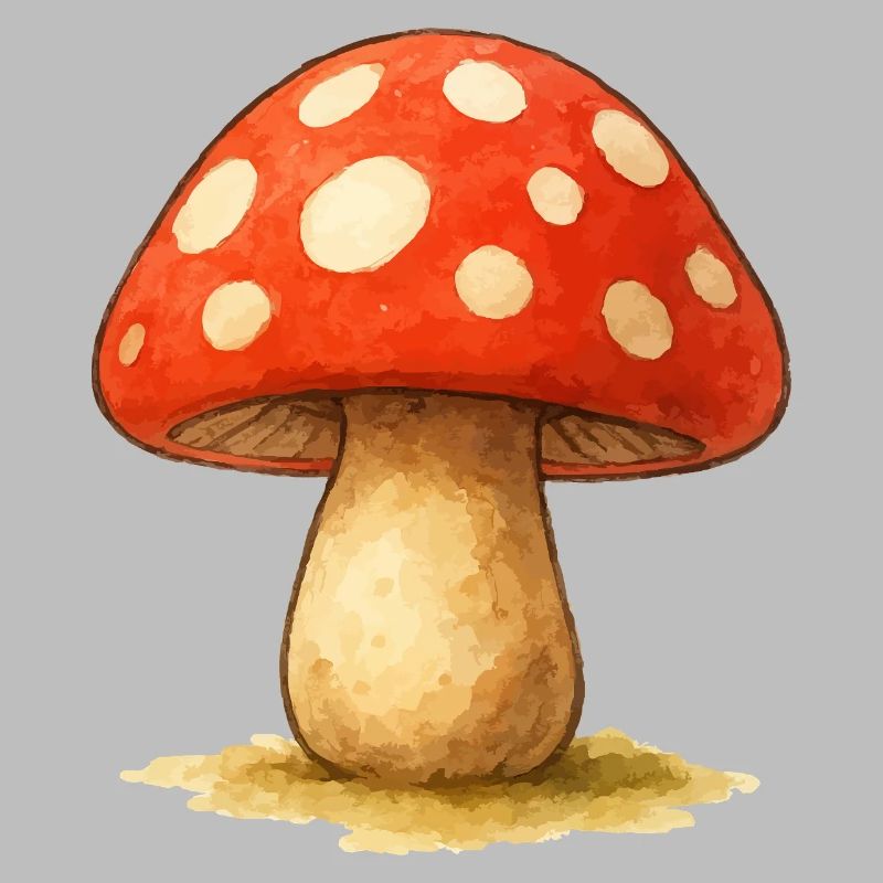 Pilz Comic Wasserfaben