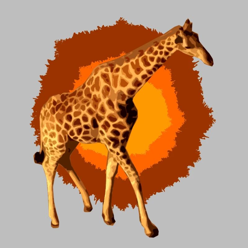 Giraffe in the sun fire