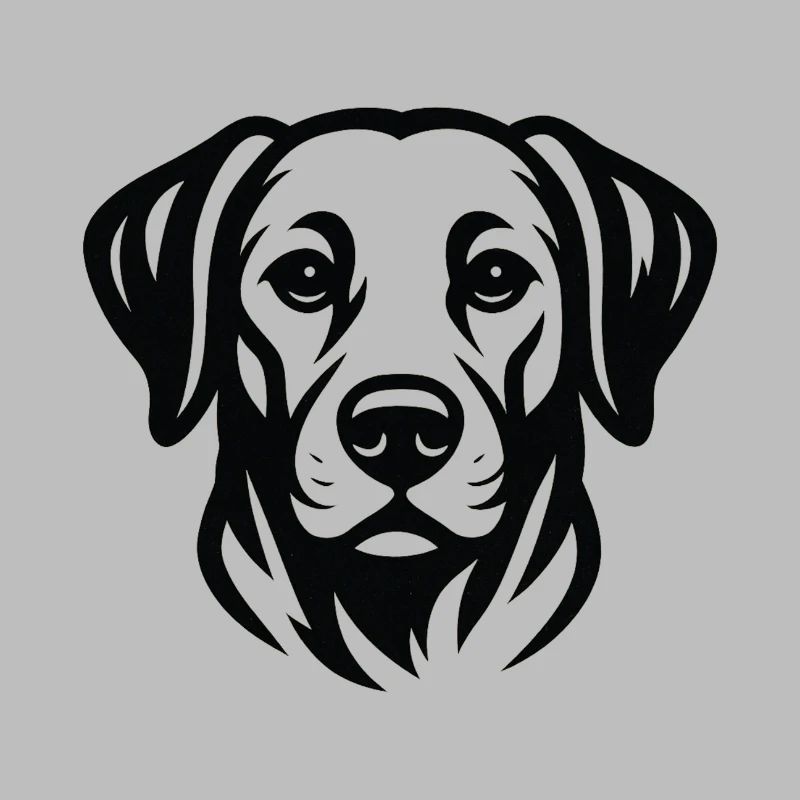 Dessin au trait du visage des chiens