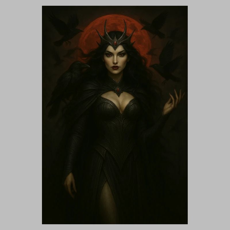 Dark Goddess and Crows – Red Moon