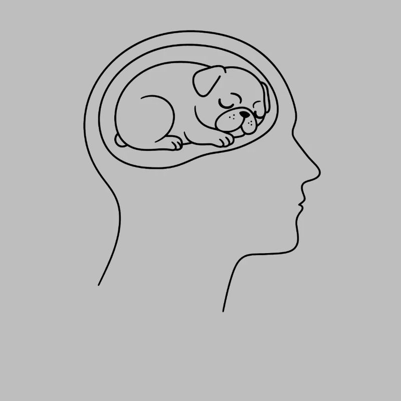 Droll Pug Head Thoughts Dog Owners