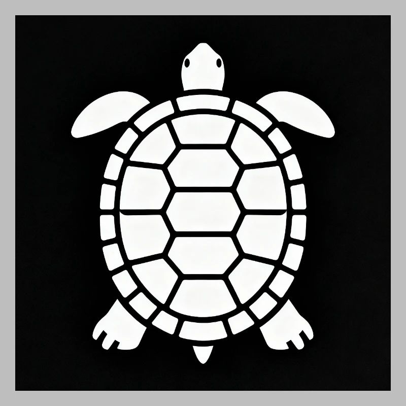 Black and White Turtle Silhouette