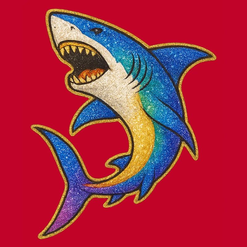 Hai | Rainbow Shark Patch Art