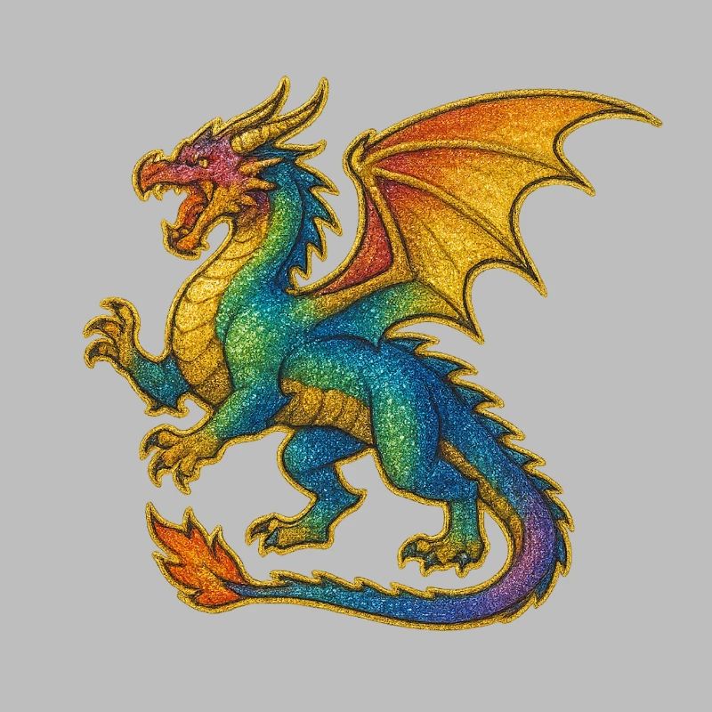 Rainbow Glitter Dragon