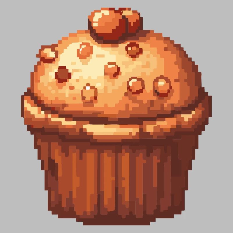 Pixel Muffin Cupcake Rétro