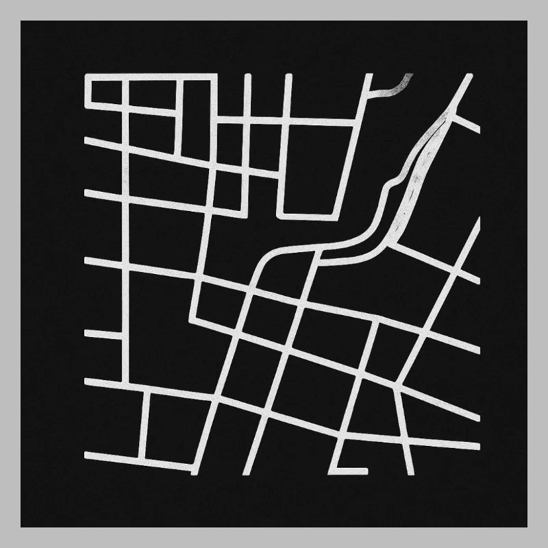 Geometrischer Stadtplan mit Linie