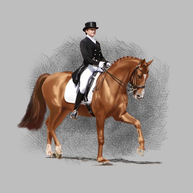 Cavalier de dressage en queue-de-pie