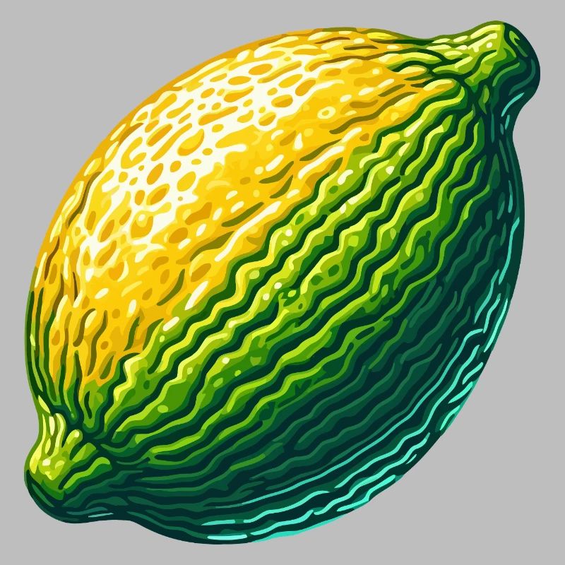 Citron abstrait en vert-jaune texturé
