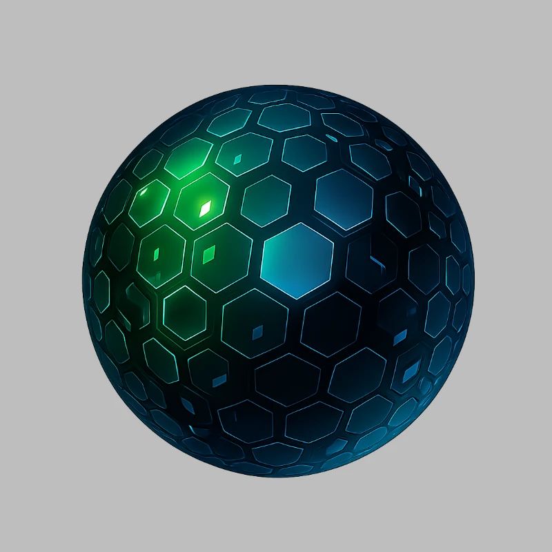 Sphère hexagonale néon