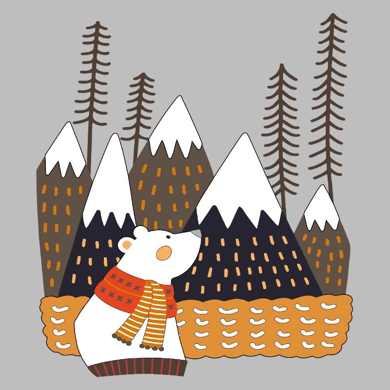 Winterwald mit Eisbär