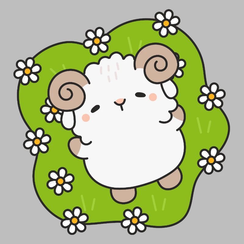 Mouton enchanté au printemps