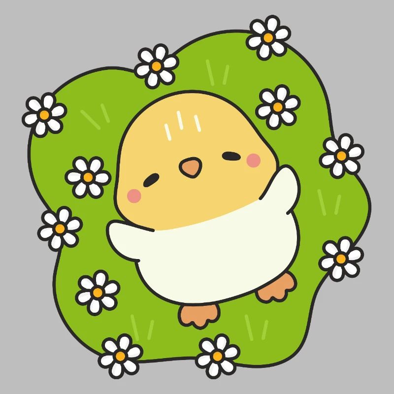 Poussin printanier fleuri