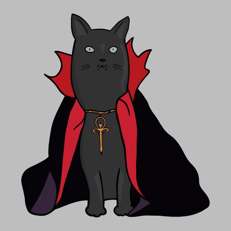 Midnight Vampire Cat with a Cape