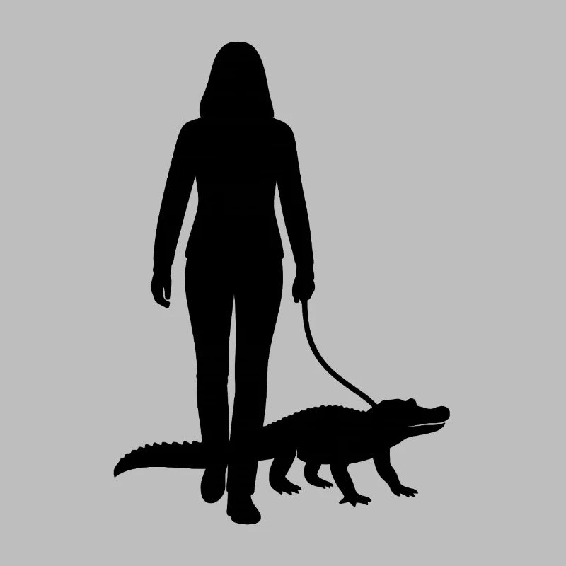 Crocodile on a leash