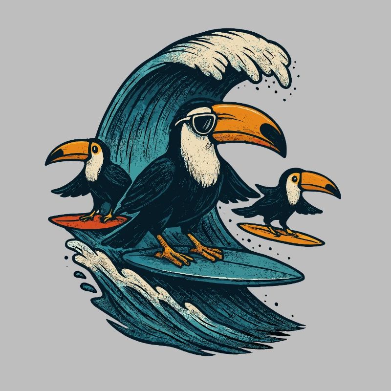 Toucan Cool Surf Wave Art