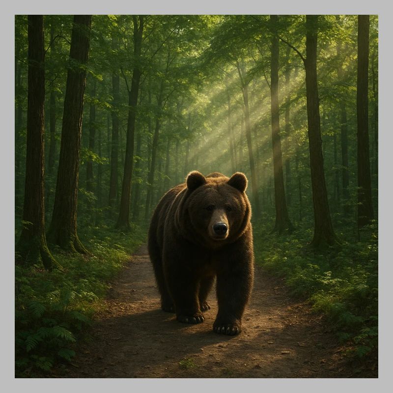 Sunbeams Bear in Forest