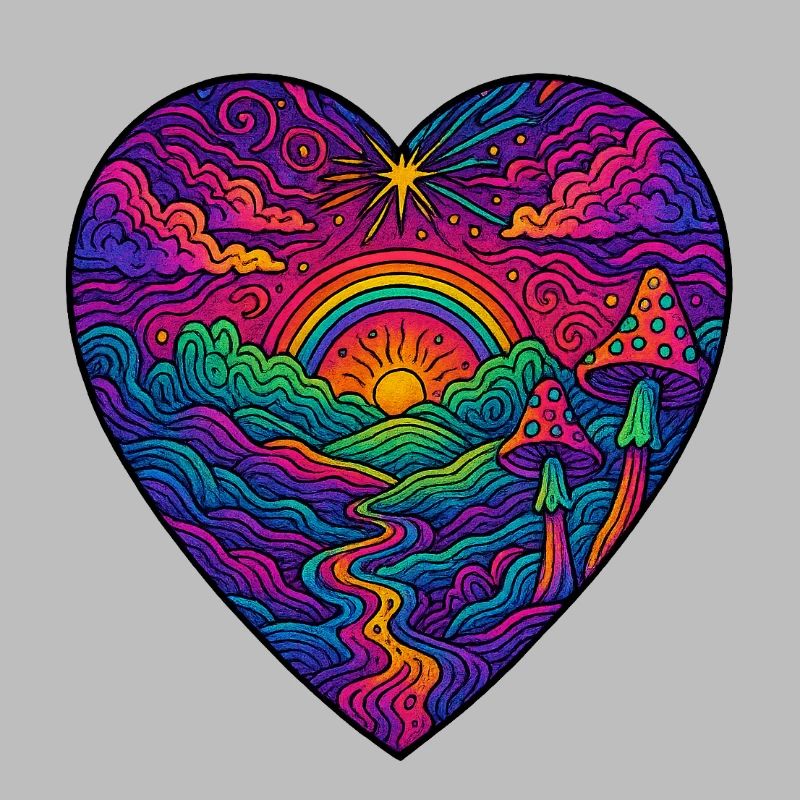 Regenbogenherz Landschaft