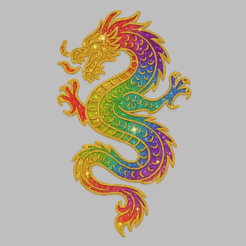 Dragon arc-en-ciel doré