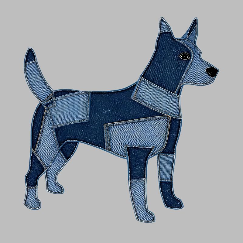 Patchwork Hund aus Jeansstoff