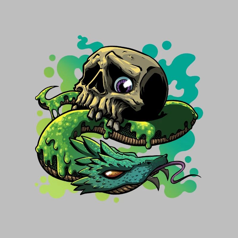 Crâne Serpent Néon