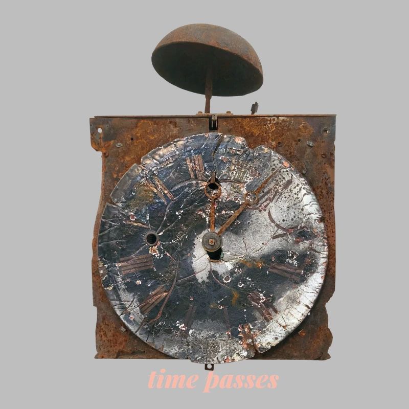 Rusty clock Time passes