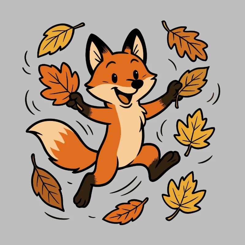 Fox Autumn Forest Foliage Leaves Wind Joy Game