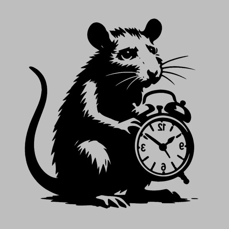 Stressed Rat and Alarm Clock
