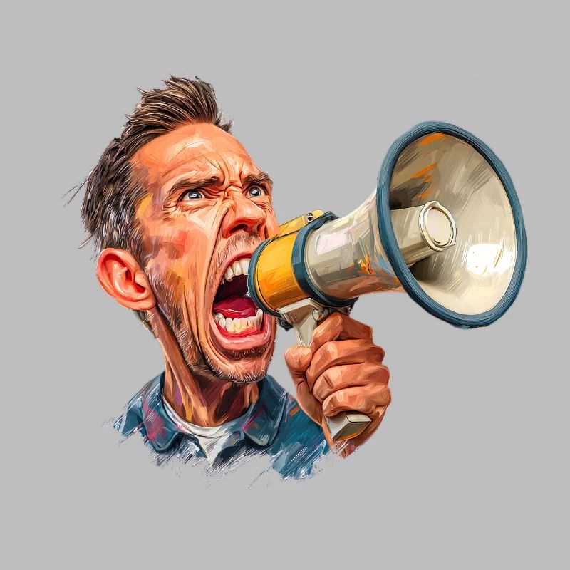 Megafon Ausbruch vom Schiri oder Marktschreier