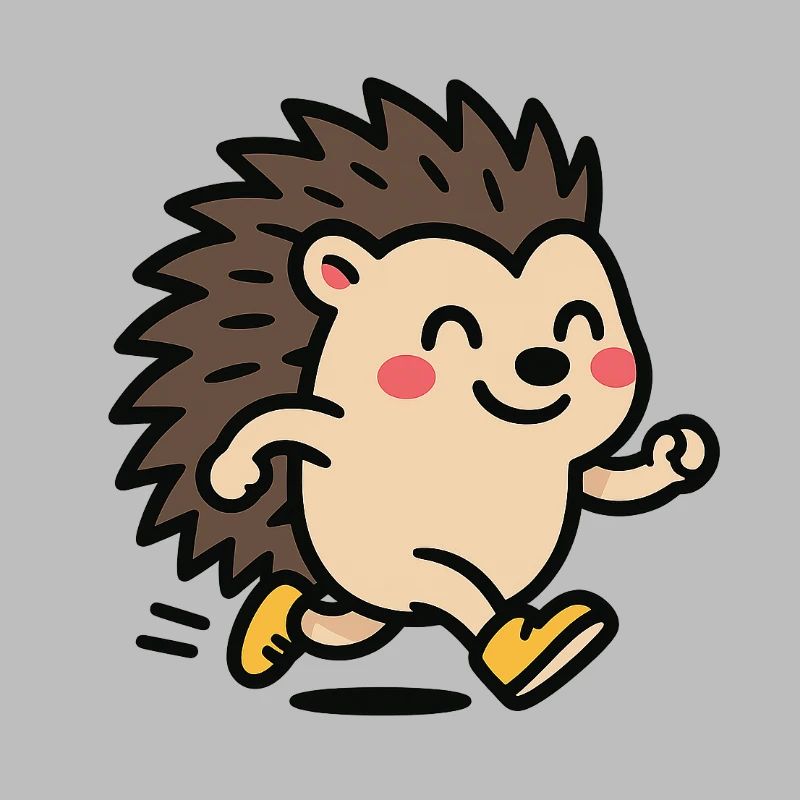 Hérisson Sprinter Mascotte mignonne