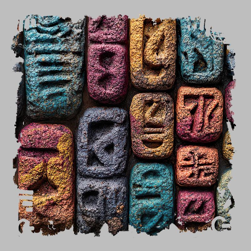 Colorful Stone Letter Pattern