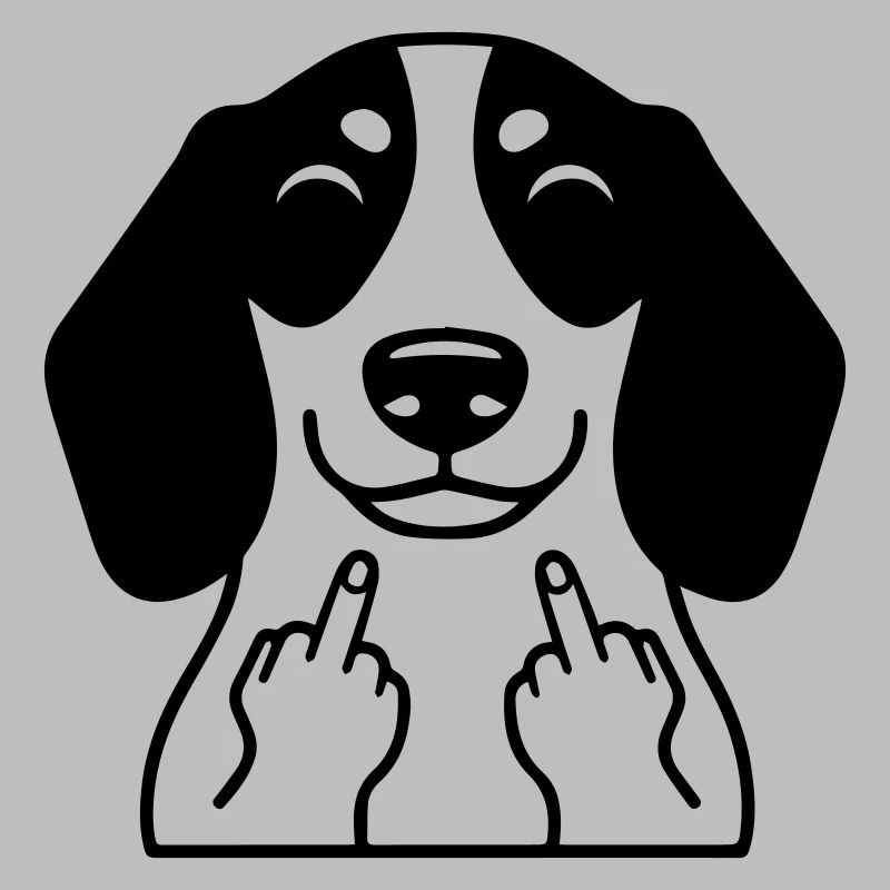 Frecher Dackel zeigt Mittelfinger – Lustiger Comic