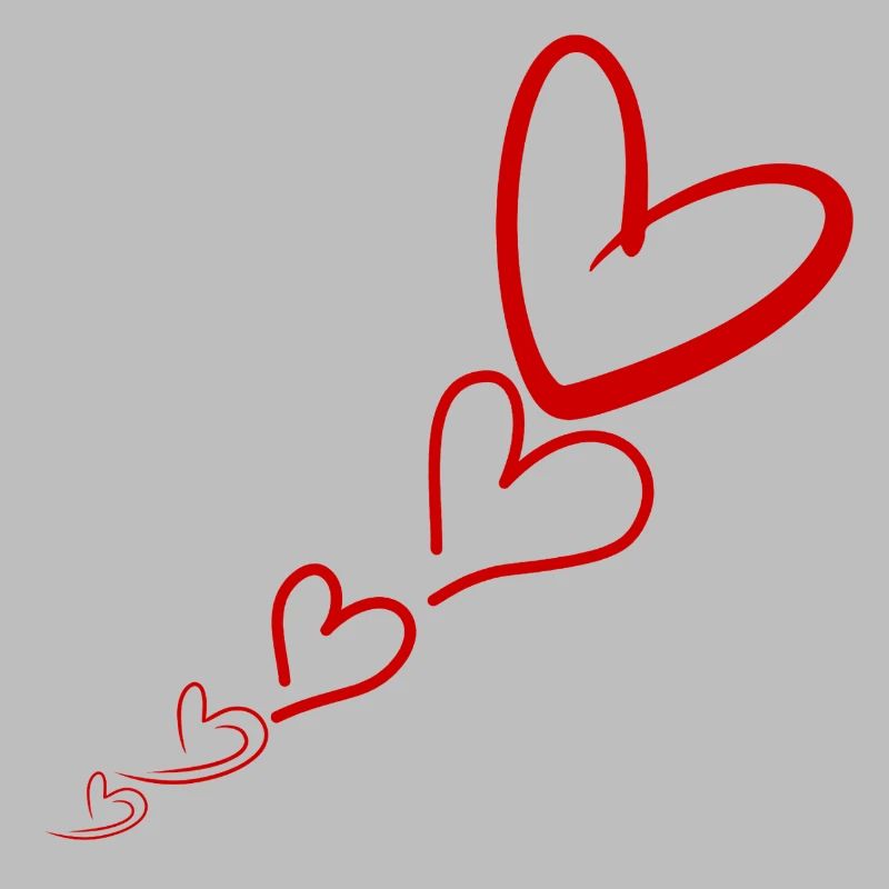 Linear Red Hearts