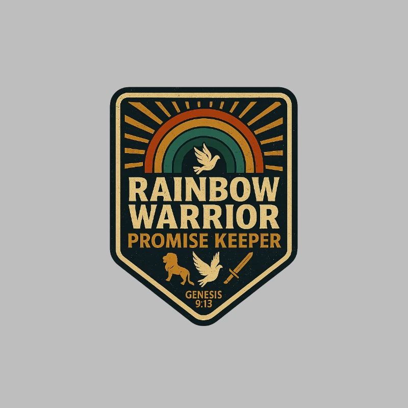 Christliche Kleidung. Regenbogen-Krieger Versprechen halten