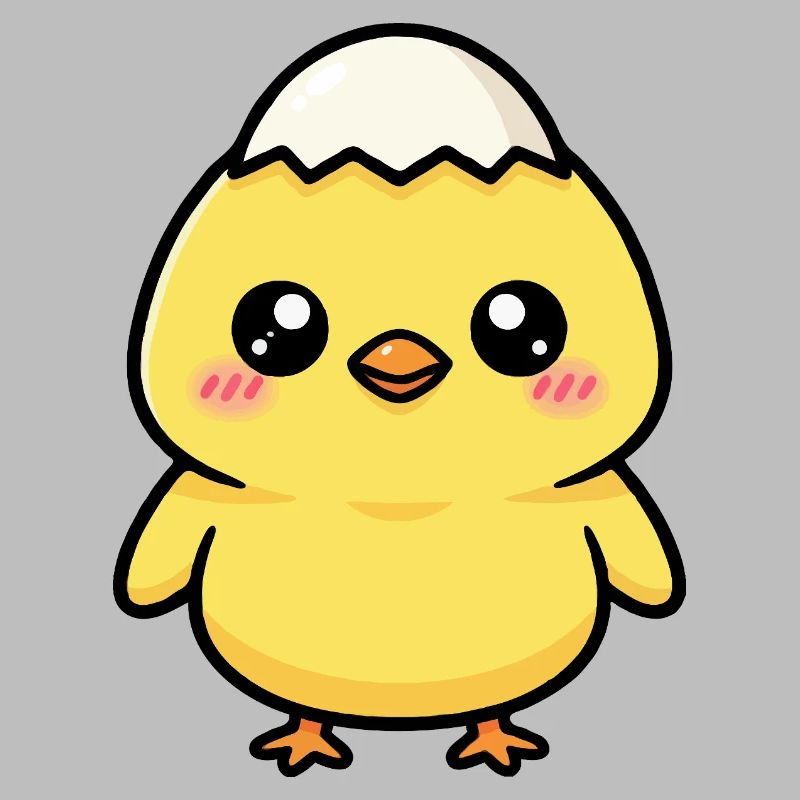 Chick with Kawaii cap