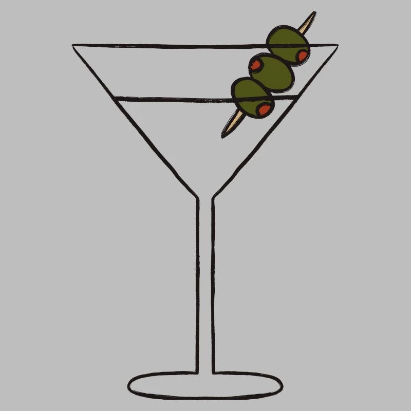 Silhouette de Martini en brochette d’olive