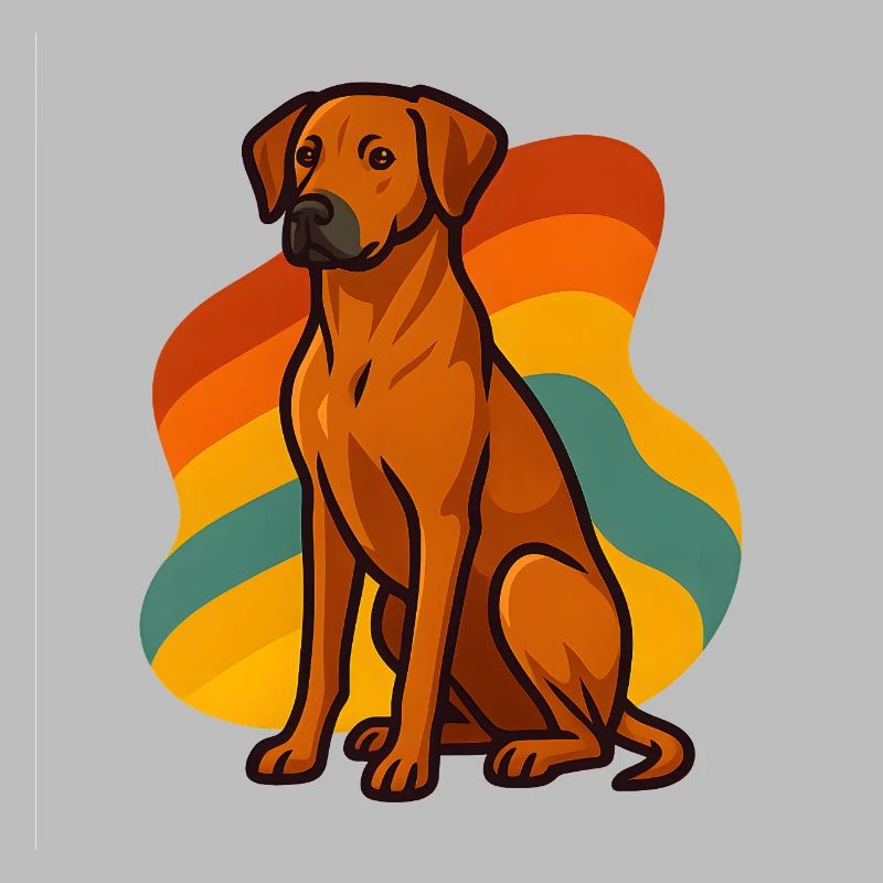 Retro Rhodesian Ridgeback Hund