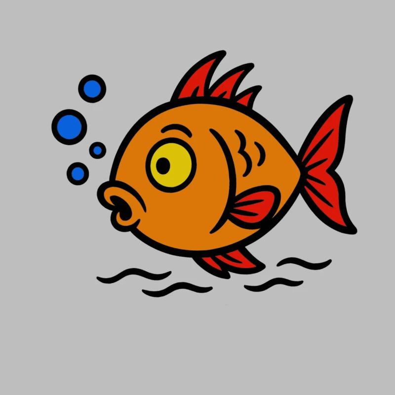 Cheerful Cartoon Fish Orange