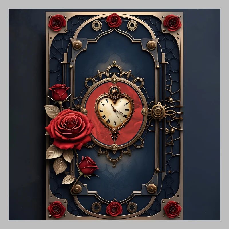 Art Deco Uhr mit Rosen
