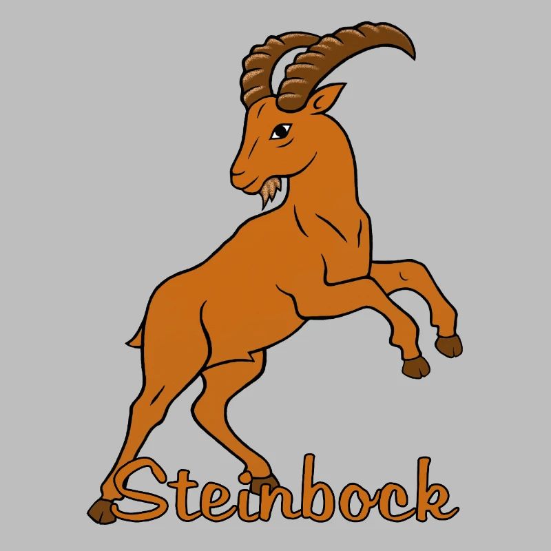 Sternzeichen Steinbock mit Schriftzug