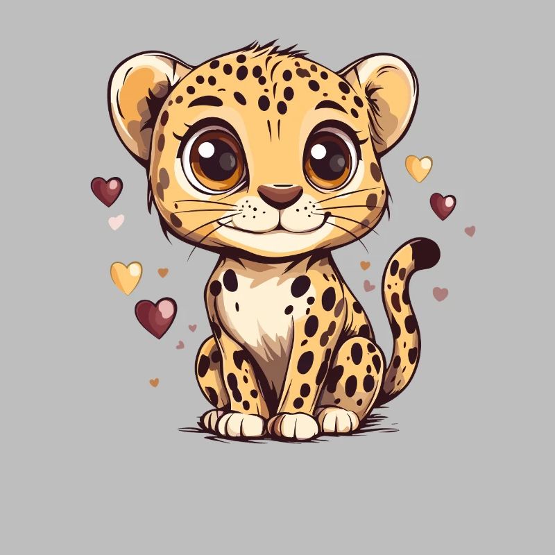 Mignon léopard garçon coeur design