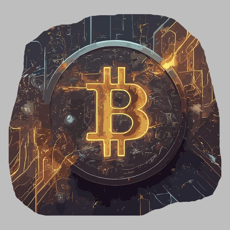 Glowing Bitcoin Artwork Crypto
