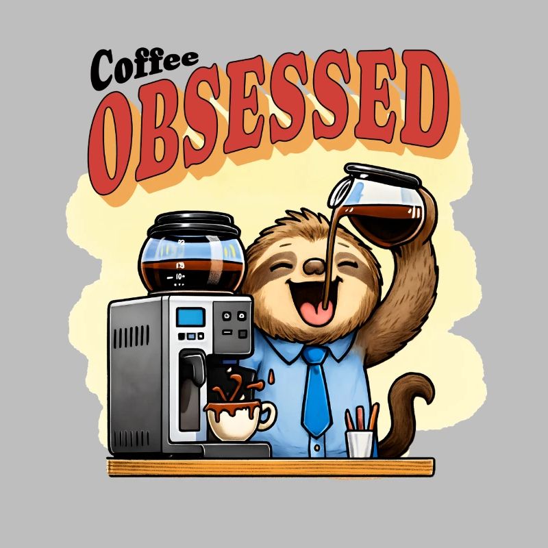 Coffee Obsessed Sloth Caffeine