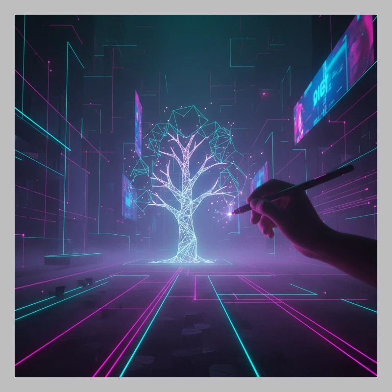 Dessin d’arbre cyberpunk