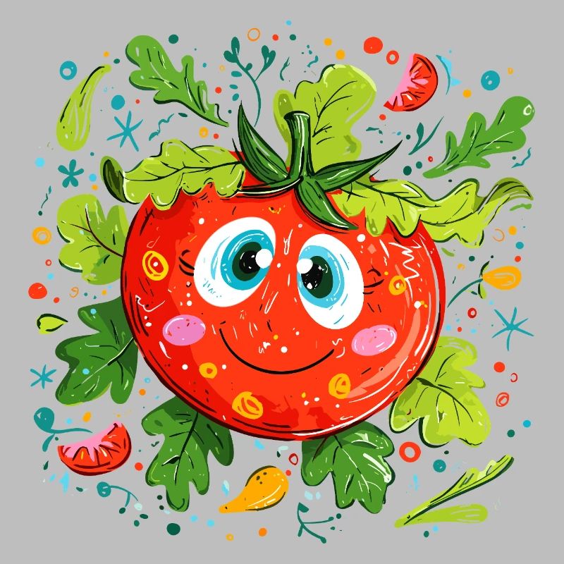 Tomate joyeuse à motif vert